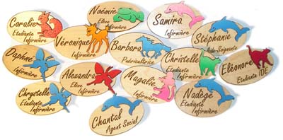 Badges en bois