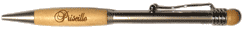 stylo bille bois argenté