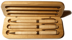 boite parure en bois pour trois stylos