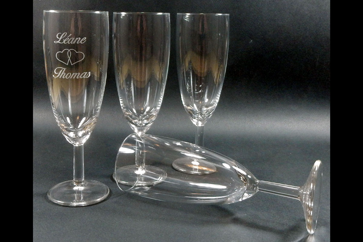 verre flûte à champagne prénom gravé anniversaire fête